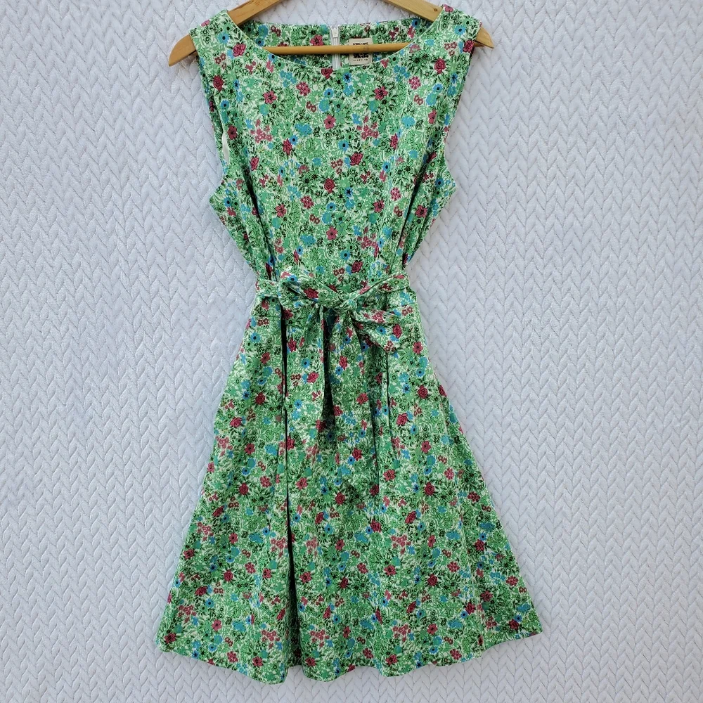 ANNE KLEIN Green Floral A-Line Fit & Flare Dress Size 10 - Picture 1 of 16